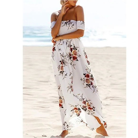 NEW XL Floral Off the Shoulder Maxi Dress - Picture 2 of 15